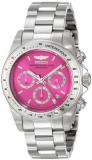 Invicta Women's Quartz Watch with Pink Dial Chronograph Display and Silver Stainless Steel Bracelet 16654