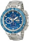 Invicta Subaqua Swiss Made Men's Automatic Watch with Blue Dial Chronograph Display and Silver Stainless Steel Bracelet in Stainless Steel Case 15494