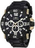 Invicta Pro Diver Men's Quartz Watch with Black Dial Chronograph Display and Bla...