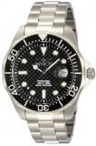 Invicta Men's Pro Diver Quartz Watch with Black Dial Chronograph Display and Sil...