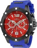 Invicta Men's 50mm I Force Quartz Chronograph Red Dial Blue &amp; Black Tone Stainless Steel Watch