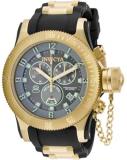 Invicta Men's Quartz Watch with Grey Dial Chronograph Display and Black PU Strap 15564