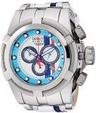 INVICTA Mens Chronograph Quartz Watch with Leather Stainless Steel Strap 26469