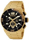Invicta 1343 Men's Gold Tone Chronograph Black Dial Watch