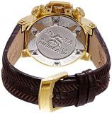 Invicta Subaqua Women's Quartz Watch with Beige Dial Chronograph display on Brown Leather Strap 80536