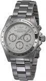 Invicta Men's Quartz Watch with Silver Dial Chronograph Display and Silver Stainless Steel Bracelet 14381