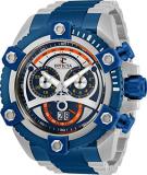 INVICTA 31416 Men's 63mm Reserve Grand Arsenal Swiss Chronograph Silver & Blue Two Tone Stainless Steel Bracelet Watch