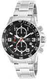 Invicta Men's Quartz Watch with Black Dial Chronograph Display and Silver Stainless Steel Bracelet 14875