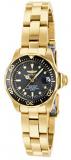 Invicta Women's Quartz Watch with Black Dial Analogue Display and Gold Stainless...