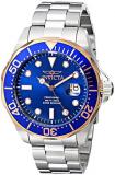 Invicta Pro Diver Men's Quartz Watch with Blue Dial Analogue display on Silver S...