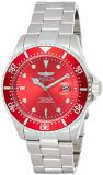 Invicta Men's Pro Diver 43mm Stainless Steel Quartz Watch, Silver/Red, Silver/Ch...