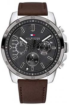 Tommy Hilfiger Mens Multi dial Quartz Watch with Leather Strap 1791562