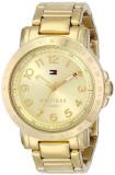 Tommy Hilfiger Women's Analogue Watch with Gold Dial Analogue Display and Stainless steel plated gold-coloured