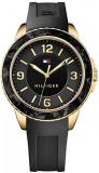 Tommy Hilfiger 1781538 Women's Watch Rubber Stainless Steel 30 m Analogue Black Gold