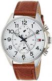 Tommy Hilfiger Mens Quartz Watch, multi dial Display and Leather Strap 1791274
