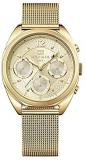 Tommy Hilfiger Womens Quartz Watch, multi dial Display and Gold Plated Strap 178...