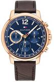 Tommy Hilfiger Mens Multi dial Quartz Watch with Leather Strap 1791532