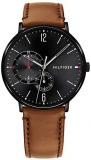Tommy Hilfiger Mens Multi dial Quartz Watch with Leather Strap 1791510
