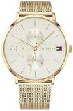 Tommy Hilfiger Womens Multi dial Quartz Watch with Gold Plated Strap 1781943