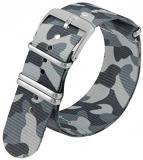 Luminox Men&#39;s Camouflage Webbing Nylon Strap Stainless Steel 4 loops Watch Band