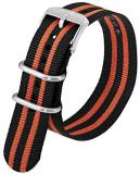 Luminox Men's Scott Cassell Black & Orange Webbing Nylon Strap Stainless Steel 2 loops Watch Band