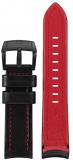 Luminox Men&#39;s 5127 Space Series Black &amp; Red Leather Strap Stainless Steel Buckle Watch Band