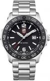 Luminox Men's Navy Seal Pacific Diver 3120 Series Silver Stainless Steel Oyster Band Black Dial Quartz Analog Watch