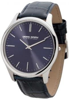 Jorg Gray Signature Collection Men&#39;s Quartz Watch with Blue Dial Analogue Display and Blue Leather Strap JGS2550