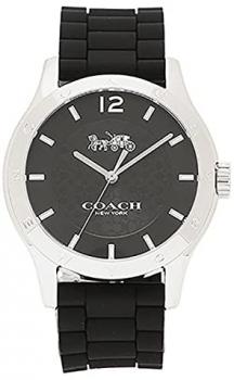 Coach Men&#39;s Maddy Stainless Steel 40Mm Rubber Strap Watch