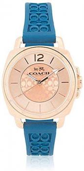 Coach Women&#39;s 14502095 Mini Boyfriend Signature Blue Strap Rose Gold Tone Watch
