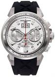 Jorg Gray Mens JG5600-24 Chronograph Watch White Patterned Dial Silicone Strap