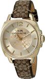 COACH Women's Boyfriend 34mm Signature Fabric Watch Gold/Khaki Watch