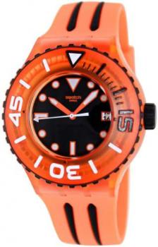Swatch Men&#39;s Analogue Quartz Watch with Silicone Strap – SUUO400