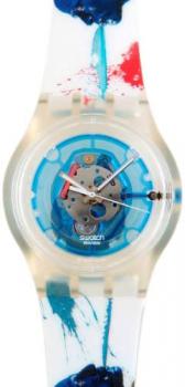 Swatch Men&#39;s Wrist Watch Swatch Blue SUJK104C with Plastic Strap