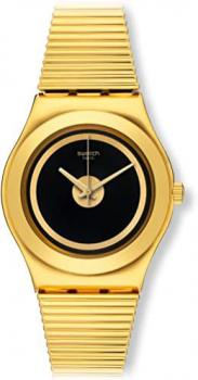 Swatch Men&#39;s Digital Quartz Watch with Leather Strap YLG130