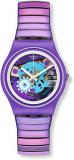 Swatch Women&#39;s Digital Quartz Watch with Stainless Steel Strap GV129B