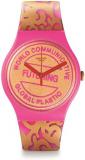 Swatch SUOZ200 Futuring by EVA &amp; ADELE Pink &amp; Gold Swiss Watch Silicon