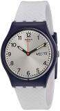 Swatch White Delight Silver Dial White Silicone Strap Men&#39;s Watch GN720