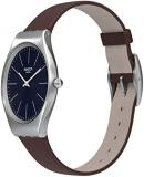 Swatch Womens Analogue Quartz Watch with Leather Strap SYXS106C
