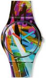 Swatch Unisex Adult Analogue Quartz Watch with Silicone Strap SUOB163
