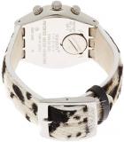 Swatch Unisex Chronograph Quartz Watch with Leather Strap YCS585