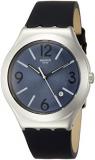 Swatch Men&#39;s Analogue Quartz Watch with Leather Strap YWS427