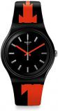 Swatch Mens Analogue Swiss Quartz Watch with Silicone Strap SUOB167