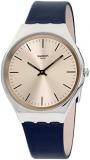 Swatch Unisex Adult Analogue Quartz Watch with Leather Strap SYXS115