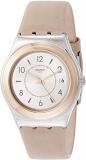 Swatch Womens Analogue Quartz Watch with Leather Strap YLS458