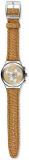Swatch Womens Chronograph Quartz Watch with Leather Strap YCS582