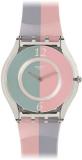 Swatch Womens Analogue Quartz Watch with Leather Strap SFK398