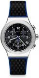 Swatch Mens Chronograph Quartz Watch with Rubber Strap YVS451