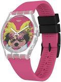 Swatch Unisex Adult Analogue Quartz Watch with Silicone Strap GE267