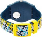 Swatch SUON110 42mm Plastic Case Blue Silicone Mineral Men's & Women's Watch